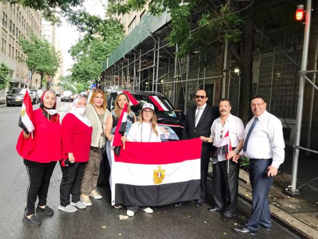 جانب من احتفالات الجالية المصرية بنيويورك بذكرى ثورة 30 يونيو